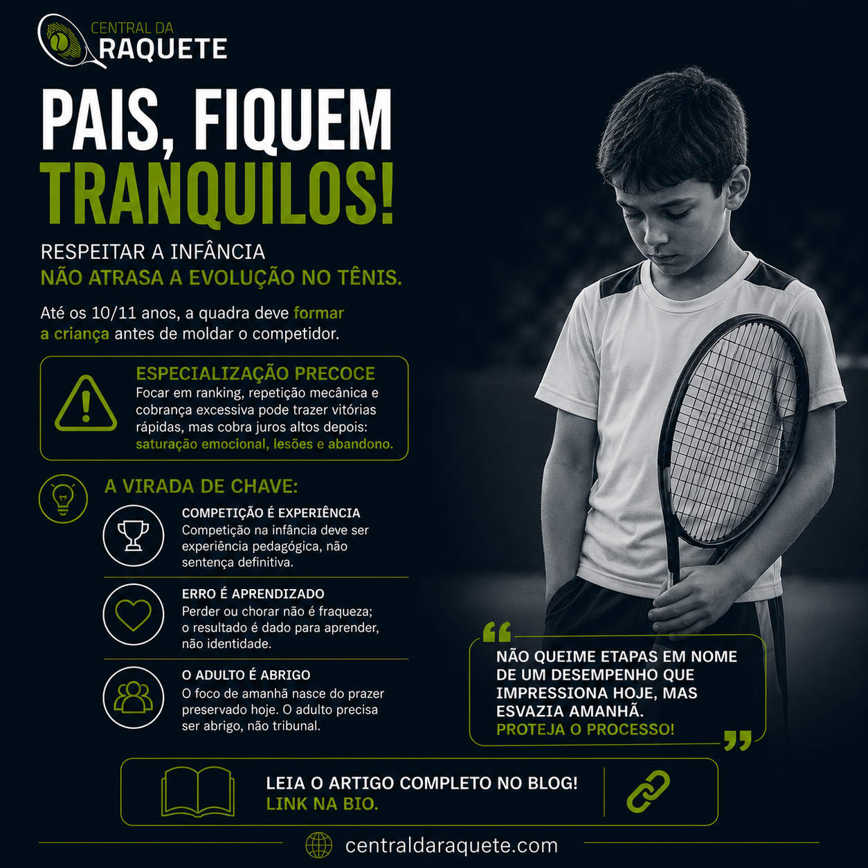 Pais, fiquem tranquilos: respeitar a infância não atrasa a evolução no tênis